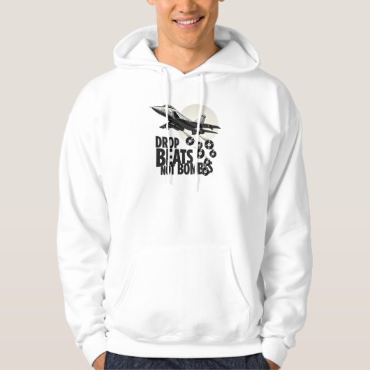 Drop Beats Not Bombs: Kämpfer Jet Vinyl Hoodie (Vorderseite)
