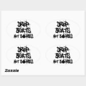 Drop Beats statt Bomben Ovaler Aufkleber (Blatt)