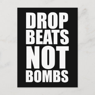 Drop Beats statt Bomben Postkarte