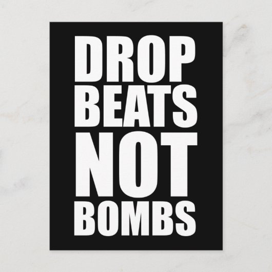 Drop Beats statt Bomben Postkarte (Vorderseite)