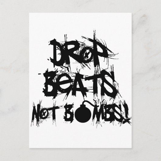 Drop Beats statt Bomben Postkarte (Vorderseite)