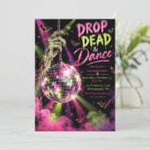 Drop Dead & Dance Halloween-Party Einladung (Stehend Vorderseite)