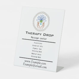 Drop Healing Logomassage Therapie Hand Lotus Relax Sockelschild