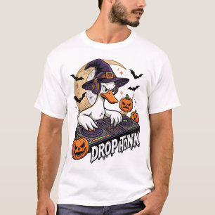 Drop Honk Dj Goose Halloween Hexenhut Kürbisse T-Shirt