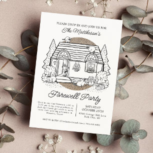 Drop in Funny Raccoon House Farewell Party Einladung