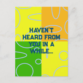 Drop mir eine Linie Spaß Retro Quad Circles Orange Einladungspostkarte