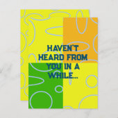 Drop mir eine Linie Spaß Retro Quad Circles Orange Einladungspostkarte (Vorne/Hinten)