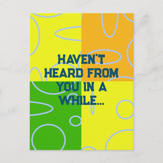 Drop mir eine Linie Spaß Retro Quad Circles Postkarte (Vorderseite)