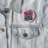 Drop Shot Diva – Wilde Pickleball-Spielerin Button (Beispiel)
