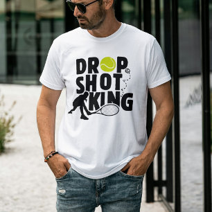 Drop Shot König Lustiges Tennis-Spieler-Grafik T-Shirt