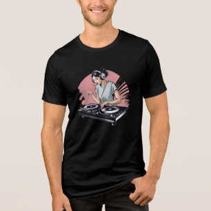 Drop the Beat DJ T-Shirt - Hand auf die Turntable Tri-Blend Shirt