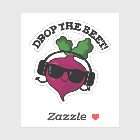 Drop the Beet Funny Music Veggie Pun Aufkleber (Blatt)
