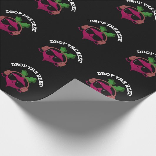 Drop the Beet Funny Music Veggie Pun Dark BG Geschenkpapier (Ecke)