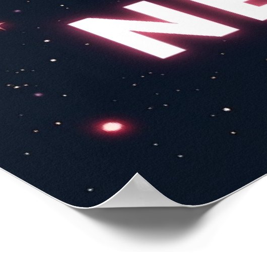 Drop the Needle – Retro Vinyl in Space Poster (Ecke)