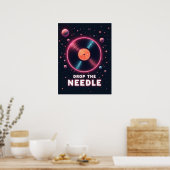 Drop the Needle – Retro Vinyl in Space Poster (Küche)
