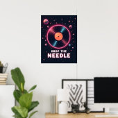 Drop the Needle – Retro Vinyl in Space Poster (Heimbüro)