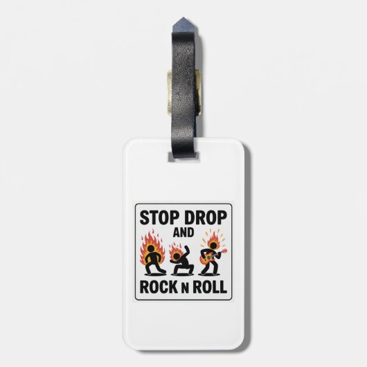 Drop und Rock'n'Roll stoppen - Im Brandfall Gepäckanhänger (Rückseite vertikal)