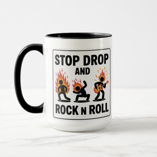 Drop und Rock'n'Roll stoppen - Im Brandfall Tasse (Links)