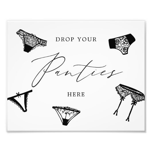 Drop Your Panties Lingerie Brautparty Fotodruck (Vorne)