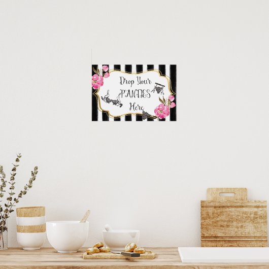 Drop your Panties Lingerie Duschzeichen Poster (Küche)