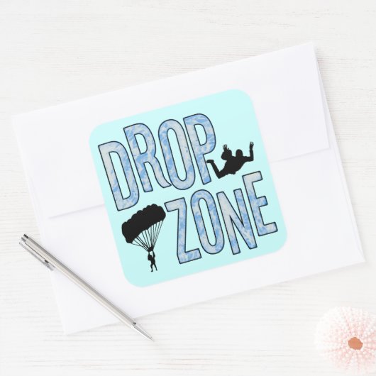Drop-Zone Quadratischer Aufkleber (Umschlag)