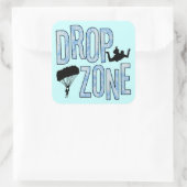 Drop-Zone Quadratischer Aufkleber (Tasche)