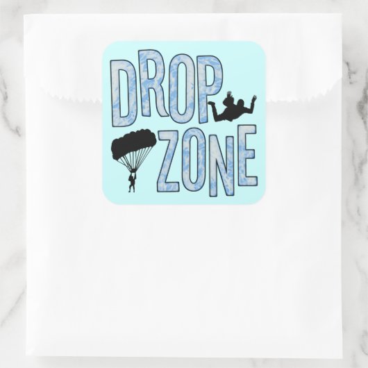 Drop-Zone Quadratischer Aufkleber (Tasche)