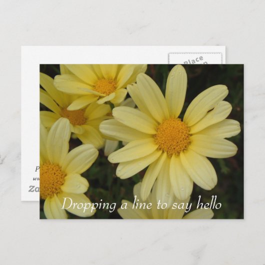 Dropdown a line to say hello postcard postkarte (Vorne/Hinten)