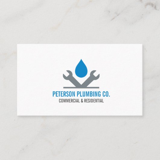 Dropdown-Tool für berufliches Klempnerlogo Visitenkarte (Vorderseite)