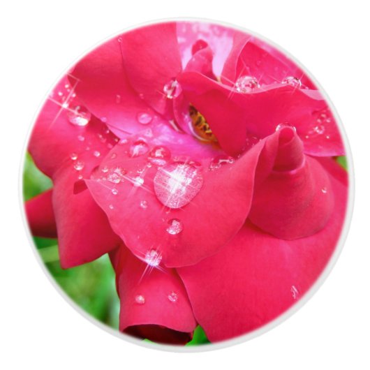 Droplets auf Petals Keramik Knock Keramikknauf (Vorderseite)