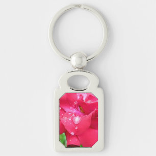 Droplets auf Petals Metal-Schlüsselanhänger Schlüsselanhänger