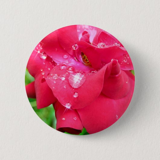 Droplets on Petals Badge Button (Vorderseite)