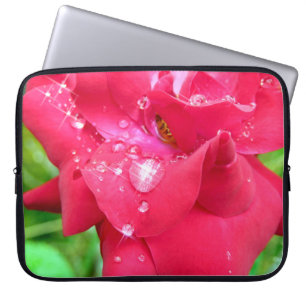 Droplets on Petals Laptop Sleeve