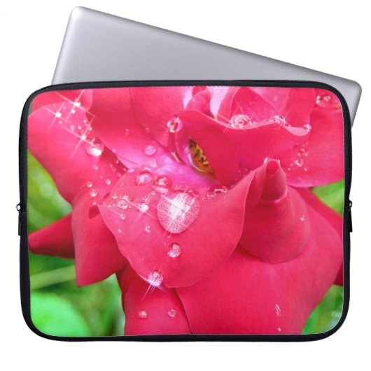 Droplets on Petals Laptop Sleeve (Vorderseite)