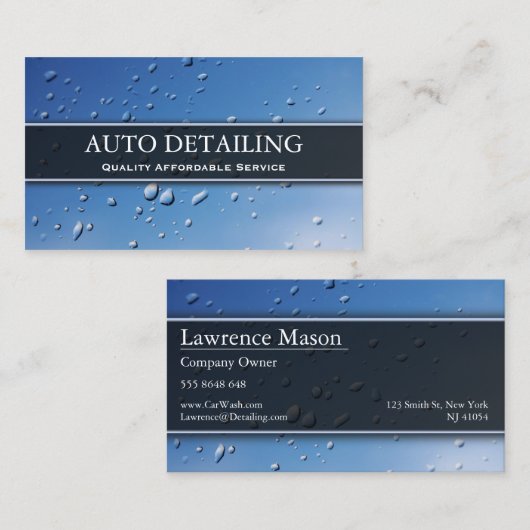 Droplets "Regen Splash" - Visitenkarte (Vorne/Hinten)