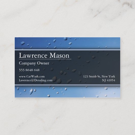 Droplets "Regen Splash" - Visitenkarte (Rückseite)
