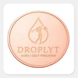 Droplyt Golf Aura Logo Quadratischer Aufkleber