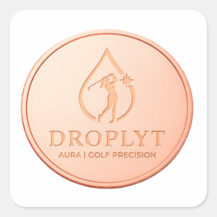 Droplyt Golf Aura Logo Quadratischer Aufkleber