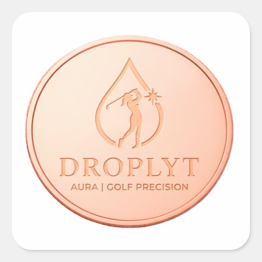 Droplyt Golf Aura Logo Quadratischer Aufkleber (Vorderseite)