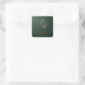 Droplyt Golf Heritage Grün Quadratischer Aufkleber (Tasche)