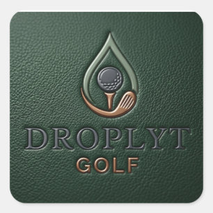Droplyt Golf Heritage Grün Quadratischer Aufkleber