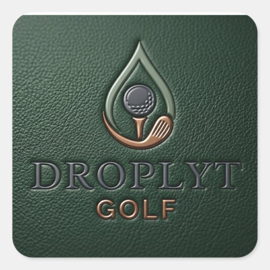 Droplyt Golf Heritage Grün Quadratischer Aufkleber (Vorderseite)