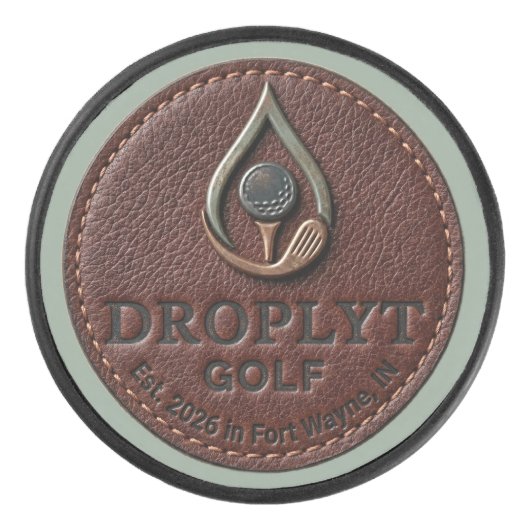 Droplyt Golf Rustic Logo Puck (Vorderseite)
