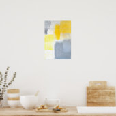 'Dropped' Graue und gelbe Abstrakte Kunst Poster (Küche)