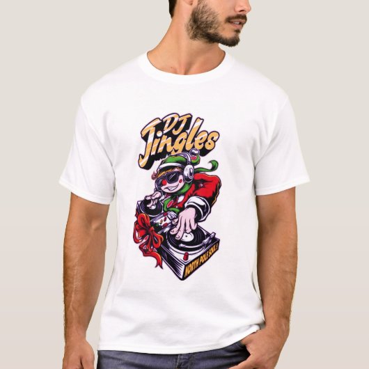 Droppin' Beats mit Jingles: DJ Design T-Shirt (Vorderseite)