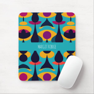 Drops Abstraktes blaugelbes Muster Mousepad