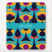 Drops Abstraktes blaugelbes Muster Mousepad (Vorne)