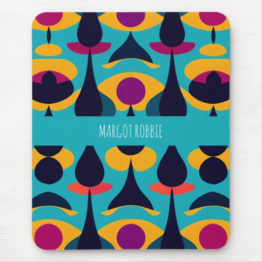 Drops Abstraktes blaugelbes Muster Mousepad (Vorne)