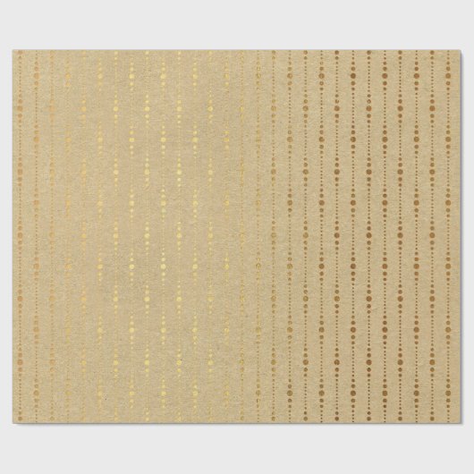 Drops Kraft Gold Natural Stripes Linien minimal Geschenkpapier (Flach)