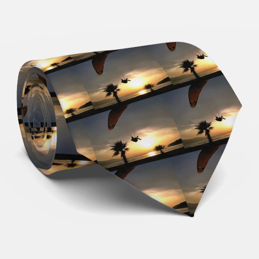 Dropzone am Duskischen Abenteuer Paragliding Art Krawatte (Gerollt)